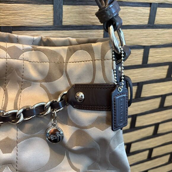 Coach Tan Signature Shoulder Bag - Picture 4 of 10